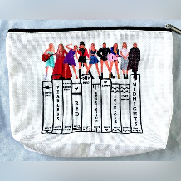 Unknown Handbags - Taylor Swift Inspired Eras Books Graphic Zipper Pouch 10” x 7.5” Cosmetic Bag